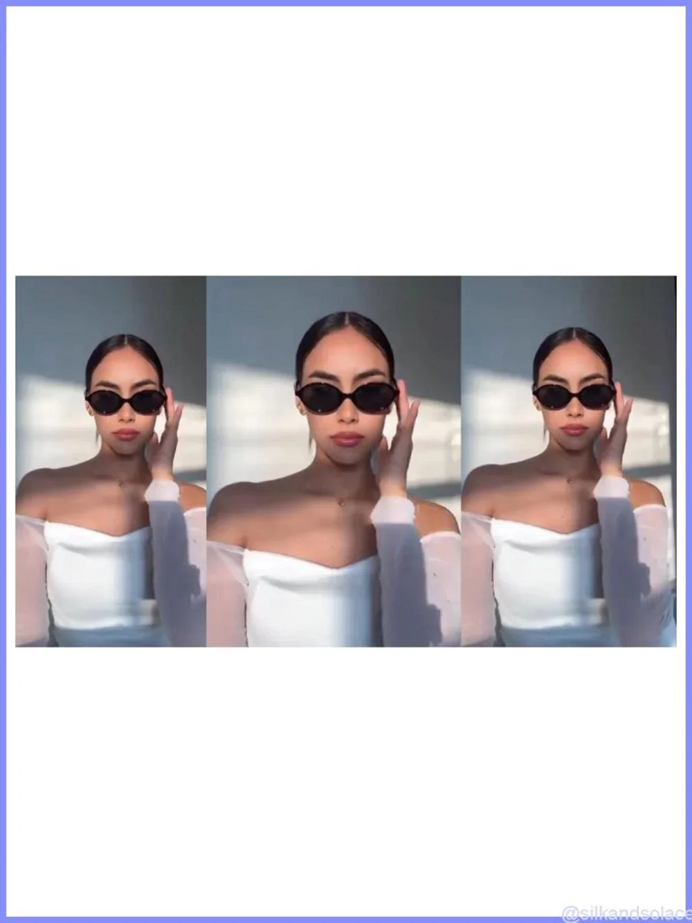 Retro Oval Sunglasses UV Protection Small Narrow Metal Fittings